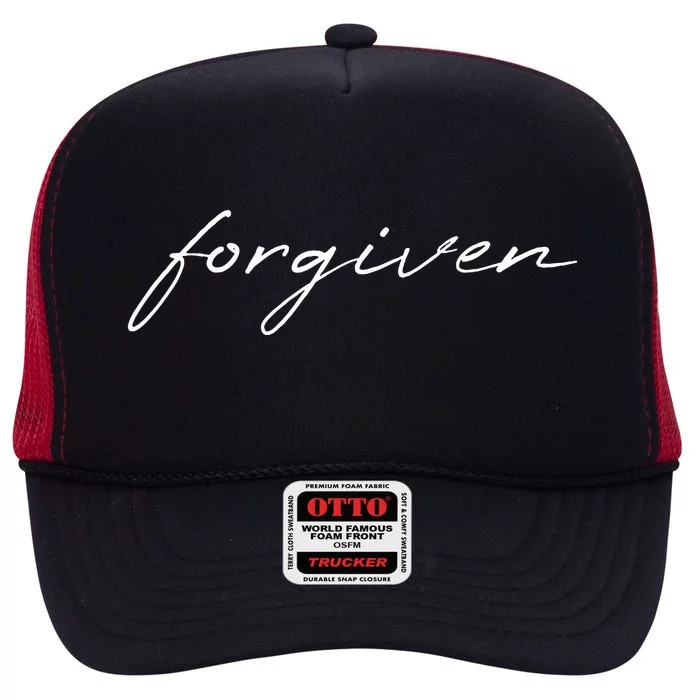 Forgiven Christian Inspirational High Crown Mesh Trucker Hat