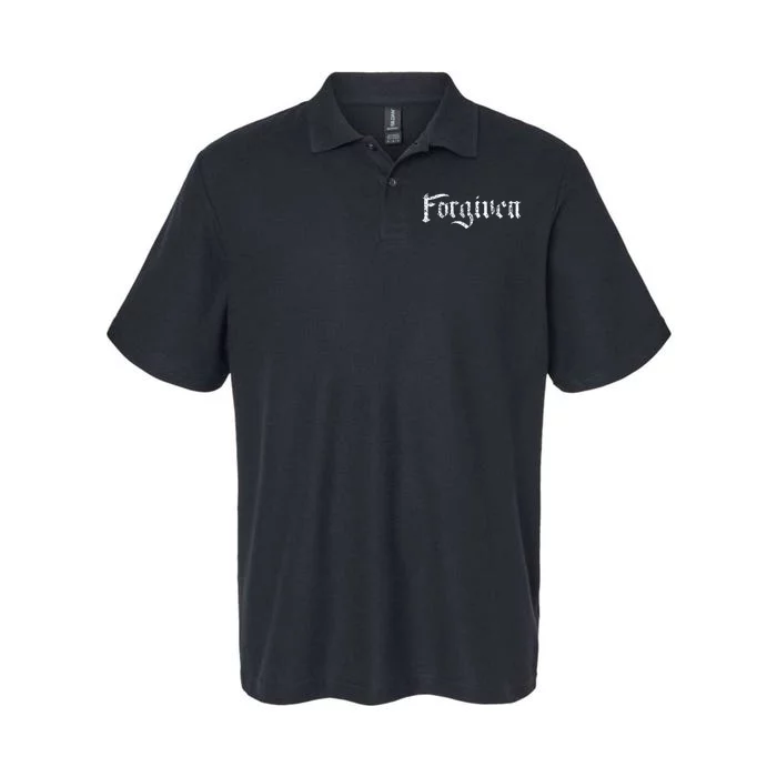 Forgiven Christian Inspirational Design Softstyle Adult Sport Polo