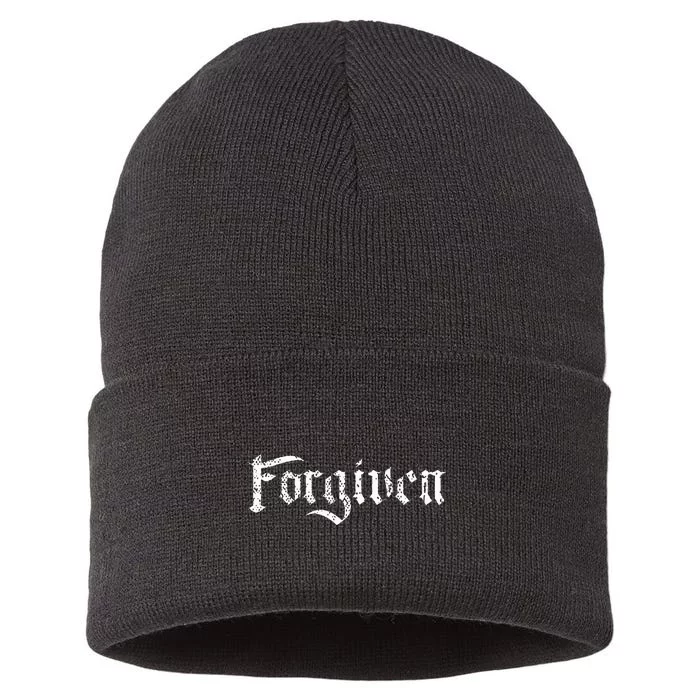 Forgiven Christian Inspirational Design Sustainable Knit Beanie