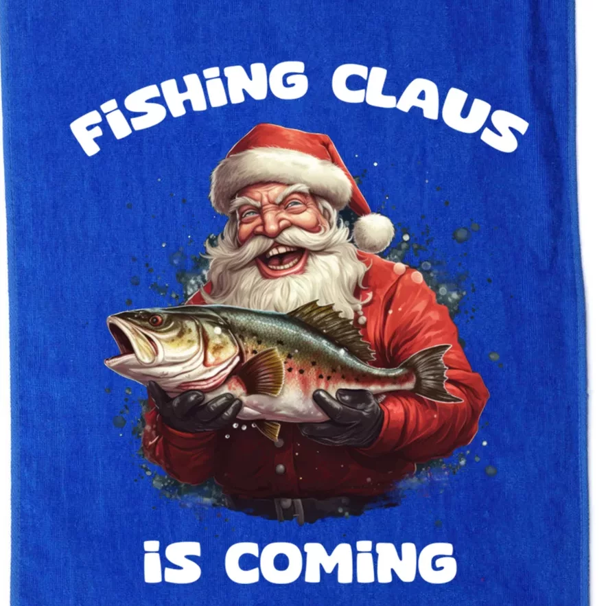 Fishing Claus Is Coming SantaS Angler Gift Platinum Collection Golf Towel