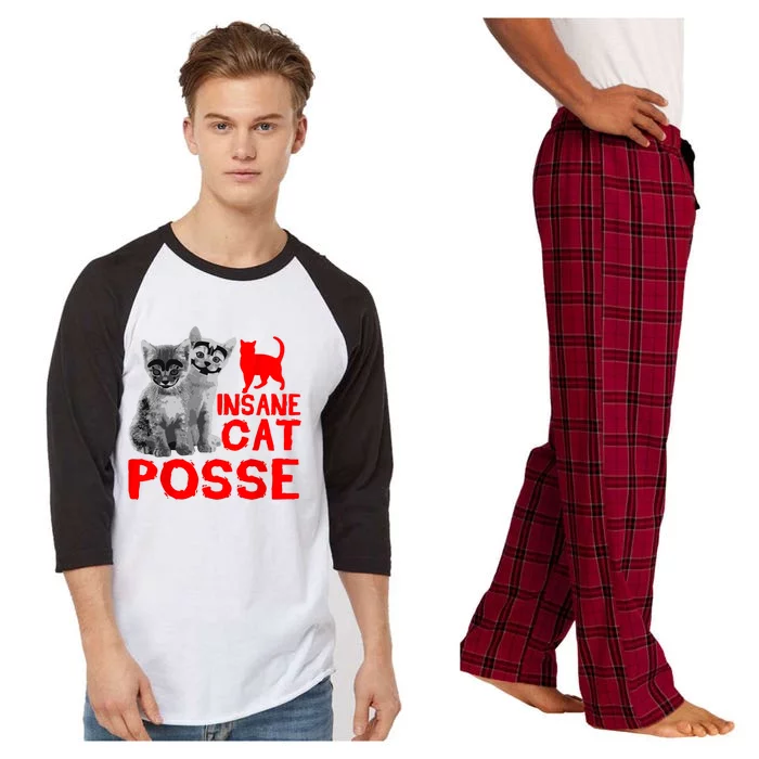 Funny Cat Insane Cat Posse Raglan Sleeve Pajama Set