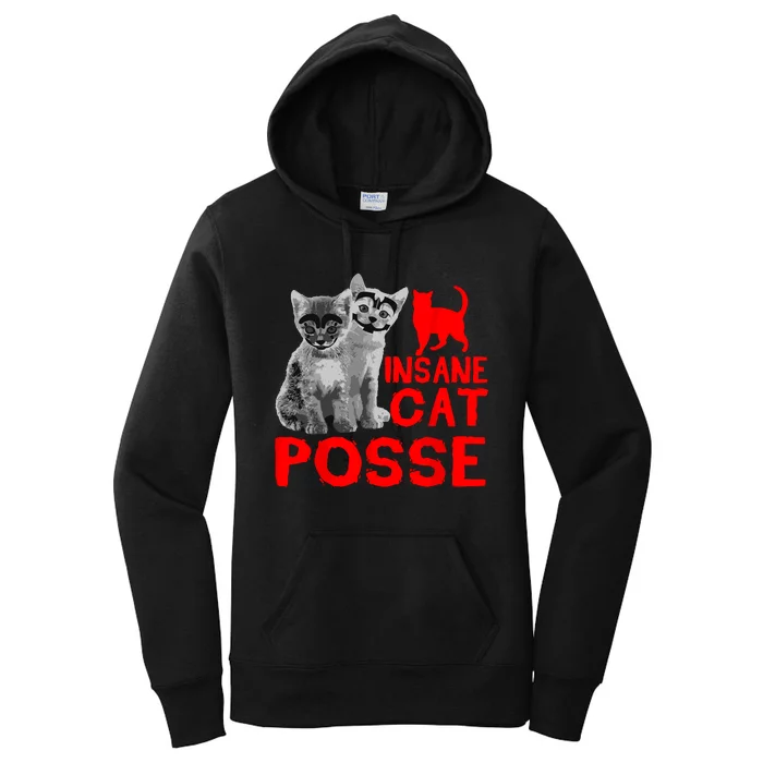 Funny Cat Insane Cat Posse Women's Pullover Hoodie