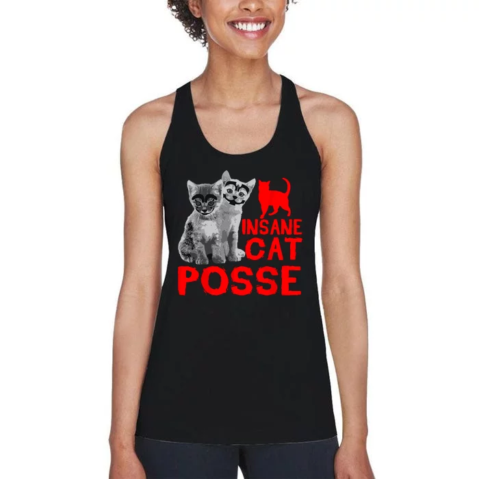 Funny Cat Insane Cat Posse Women's Racerback Tank