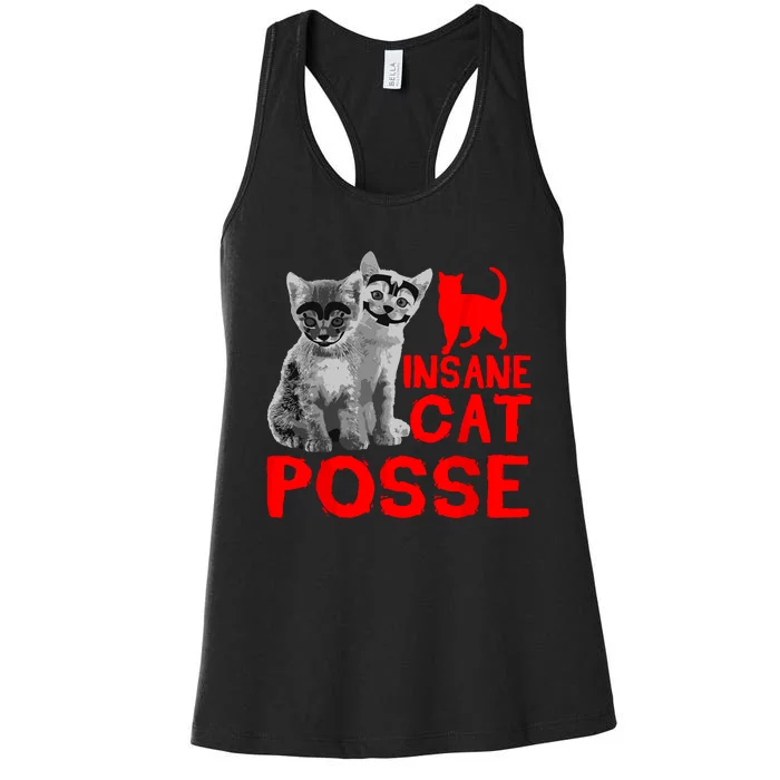 Funny Cat Insane Cat Posse Women's Racerback Tank