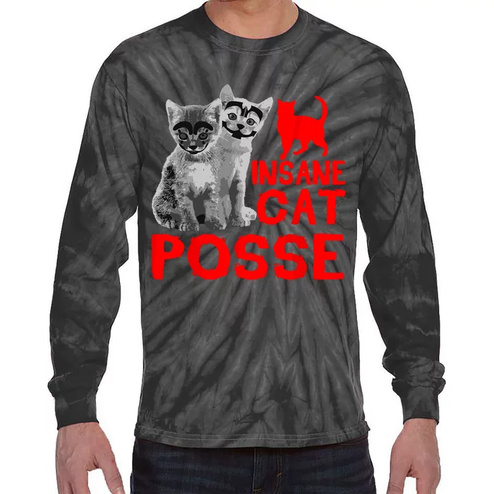 Funny Cat Insane Cat Posse Tie-Dye Long Sleeve Shirt