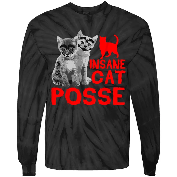 Funny Cat Insane Cat Posse Tie-Dye Long Sleeve Shirt