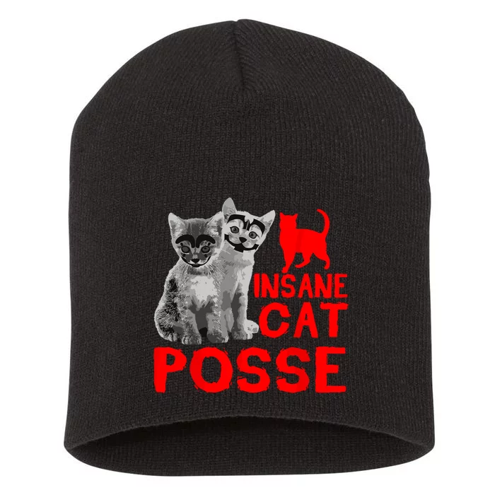 Funny Cat Insane Cat Posse Short Acrylic Beanie