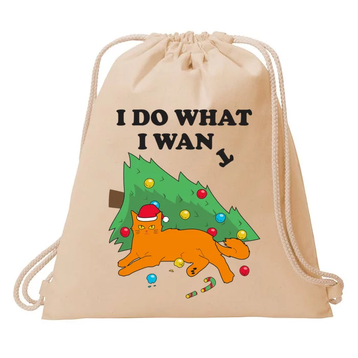 Funny Cat I Do What I Want Christmas Graphic Gift Great Gift Drawstring Bag