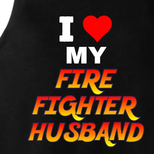 Funny Cute I Heart Love My Firefighter Husband Wife Meaningful Gift Ladies Tri-Blend Wicking Tank