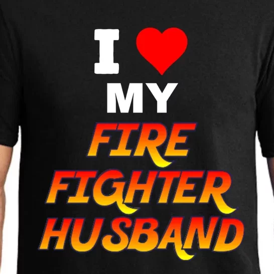 Funny Cute I Heart Love My Firefighter Husband Wife Meaningful Gift Pajama Set