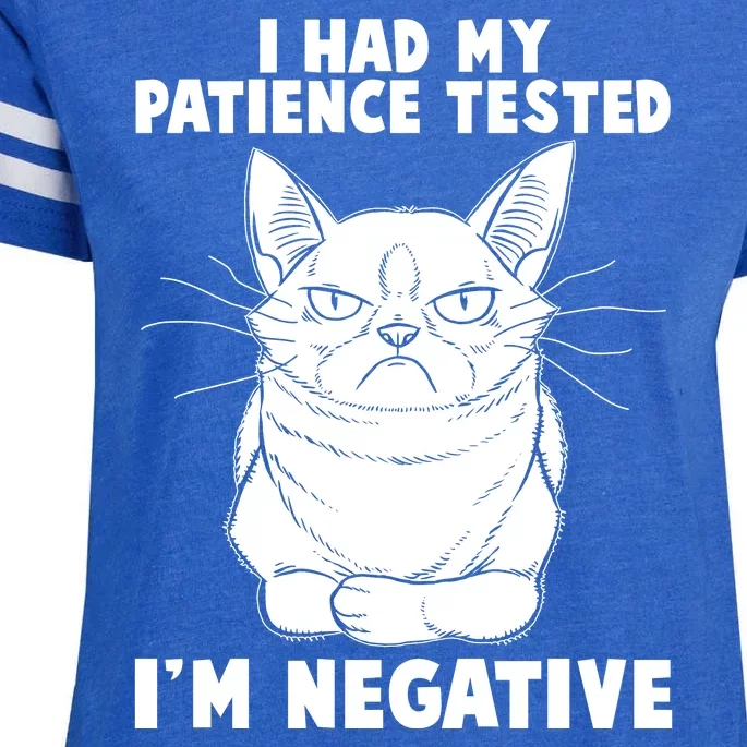 Funny Cat I Had My Patience Tested I'm Negative Enza Ladies Jersey Football T-Shirt