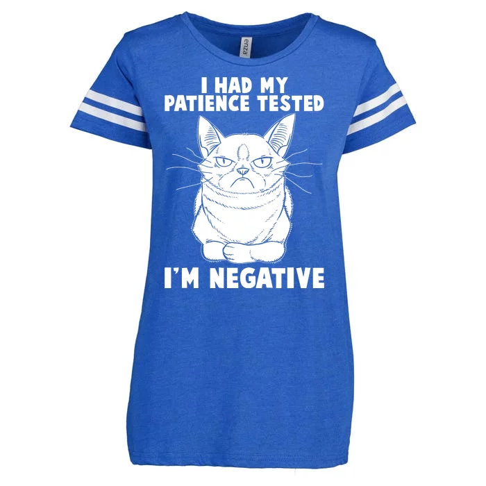 Funny Cat I Had My Patience Tested I'm Negative Enza Ladies Jersey Football T-Shirt