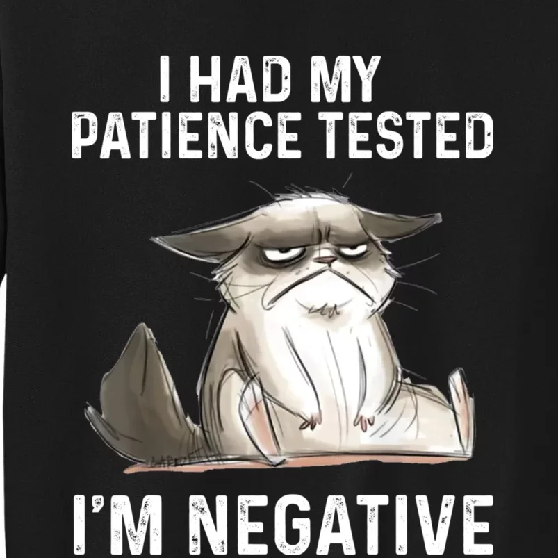 Funny Cat I Had My Patience Tested I'm NEGATIVE Sweatshirt