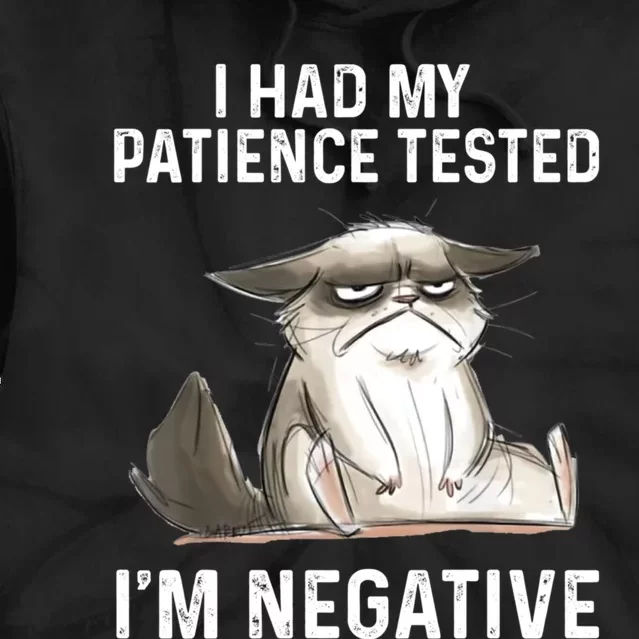 Funny Cat I Had My Patience Tested I'm NEGATIVE Tie Dye Hoodie