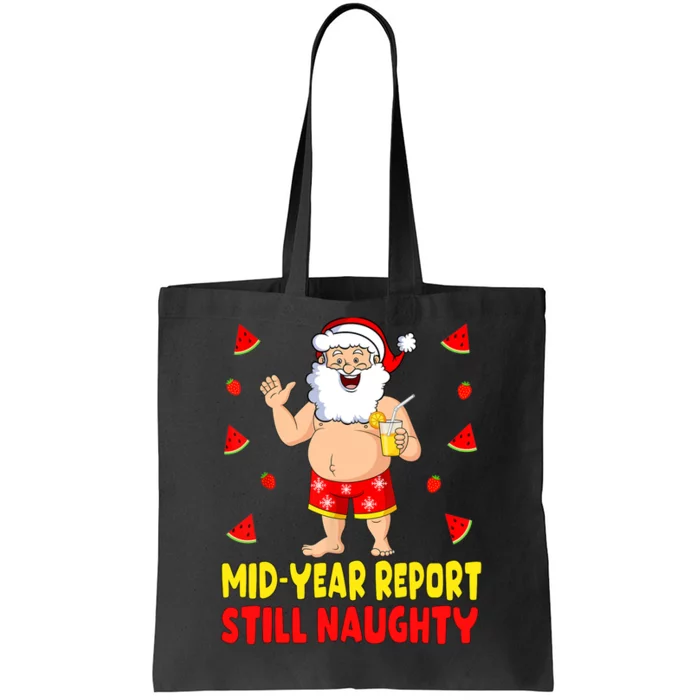 Funny Christmas In July Santa Summer Vacation Tote Bag