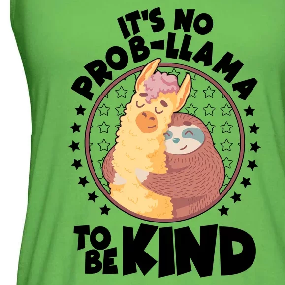 Funny Cute It's No ProbLlama To Be Kind Ladies Essential Flowy Tank