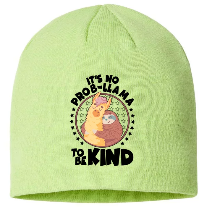 Funny Cute It's No ProbLlama To Be Kind 8 1/2in Sustainable Knit Beanie