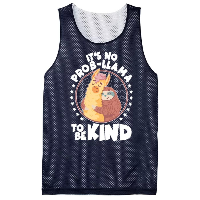 Funny Cute It's No ProbLlama To Be Kind Mesh Reversible Basketball Jersey Tank