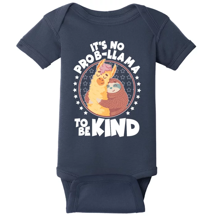 Funny Cute It's No ProbLlama To Be Kind Baby Bodysuit