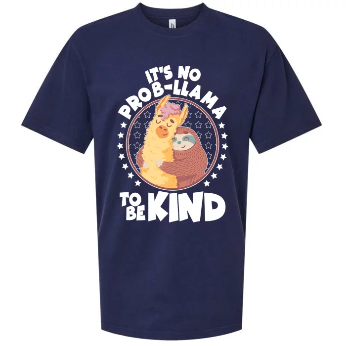 Funny Cute It's No ProbLlama To Be Kind Sueded Cloud Jersey T-Shirt