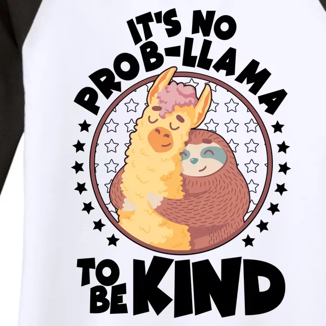 Funny Cute It's No ProbLlama To Be Kind Women's Tri-Blend 3/4-Sleeve Raglan Shirt