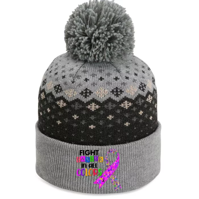 Fight Cancer In All Colors Awareness Ribbons The Baniff Cuffed Pom Beanie