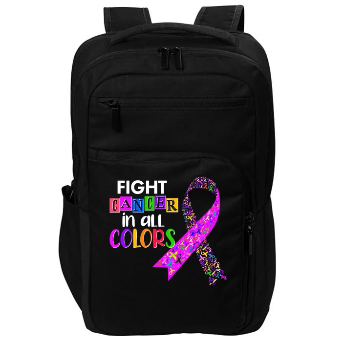 Fight Cancer In All Colors Awareness Ribbons Impact Tech Backpack