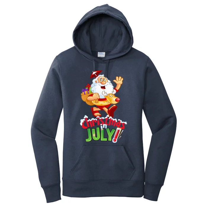 Funny Christmas in July Summer Reindeer Float Xmas Women's Pullover Hoodie