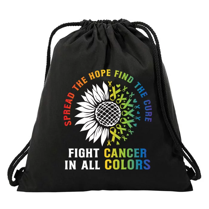 Fight Cancer In All And Every Color Drawstring Bag