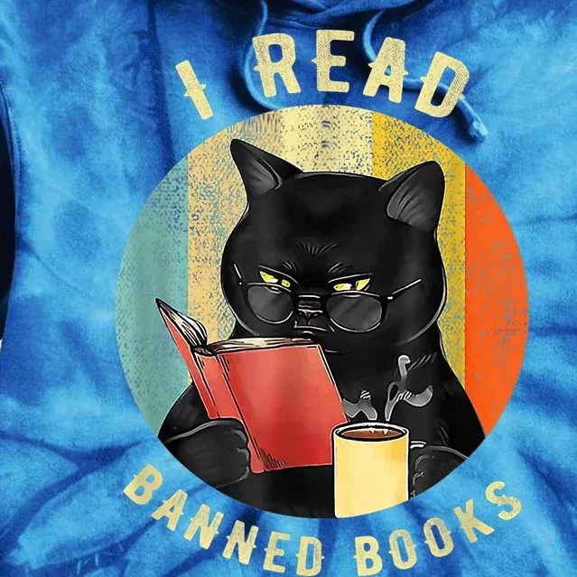 Funny Cat I Read Banned Books Bookworms Loves Reading Books Tie Dye Hoodie