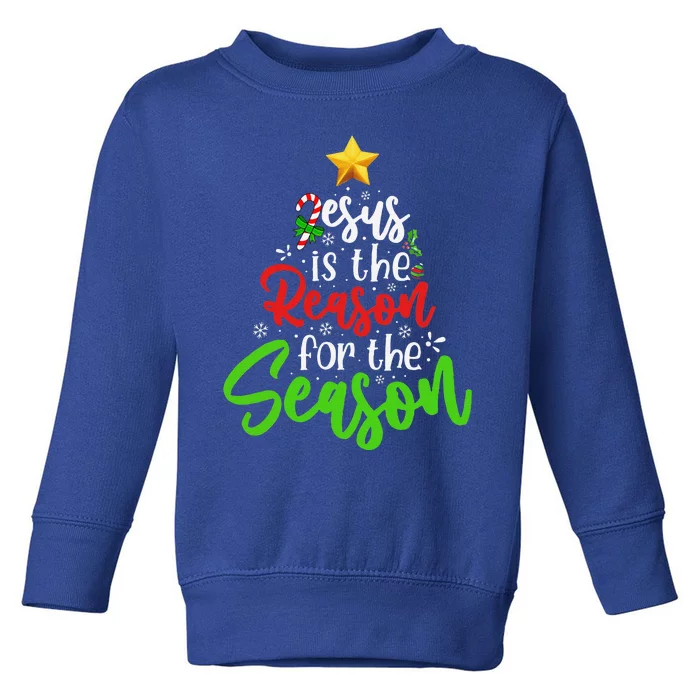 Funny Christian Jesus The Reason Christmas Stocking Stuffer Toddler Sweatshirt