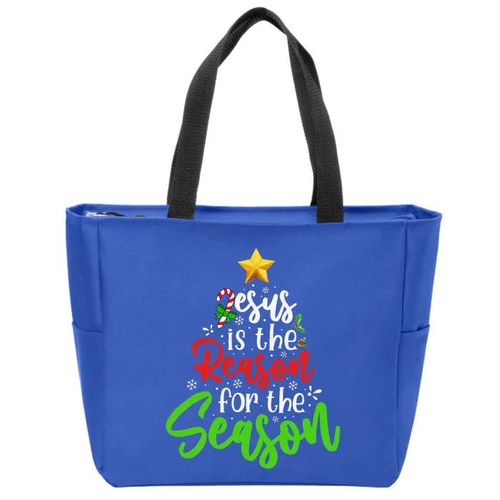 Funny Christian Jesus The Reason Christmas Stocking Stuffer Zip Tote Bag