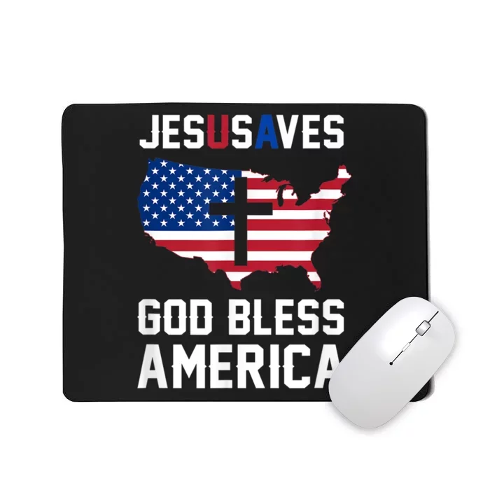 Funny Christian Jesus Saves Patriotic USA God Bless America Mousepad