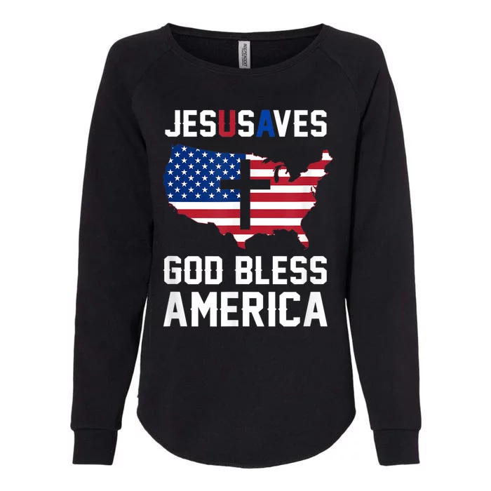 Funny Christian Jesus Saves Patriotic USA God Bless America Womens California Wash Sweatshirt