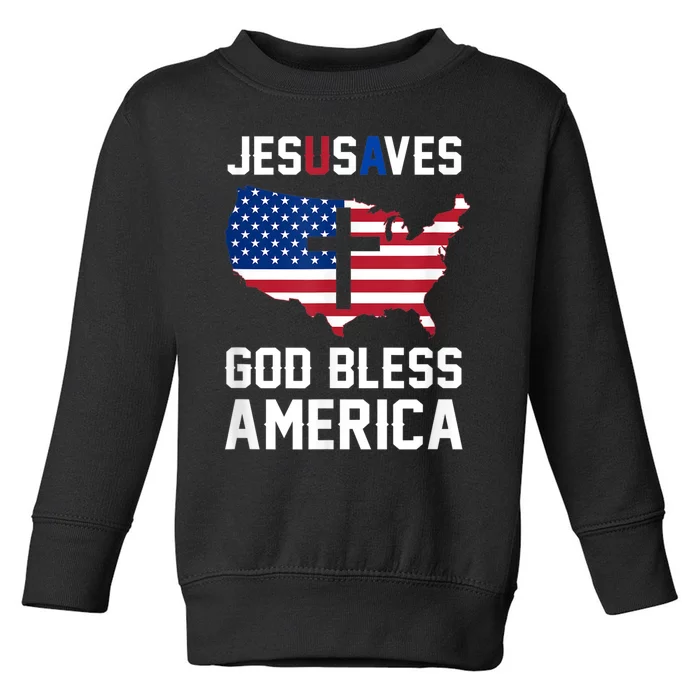 Funny Christian Jesus Saves Patriotic USA God Bless America Toddler Sweatshirt