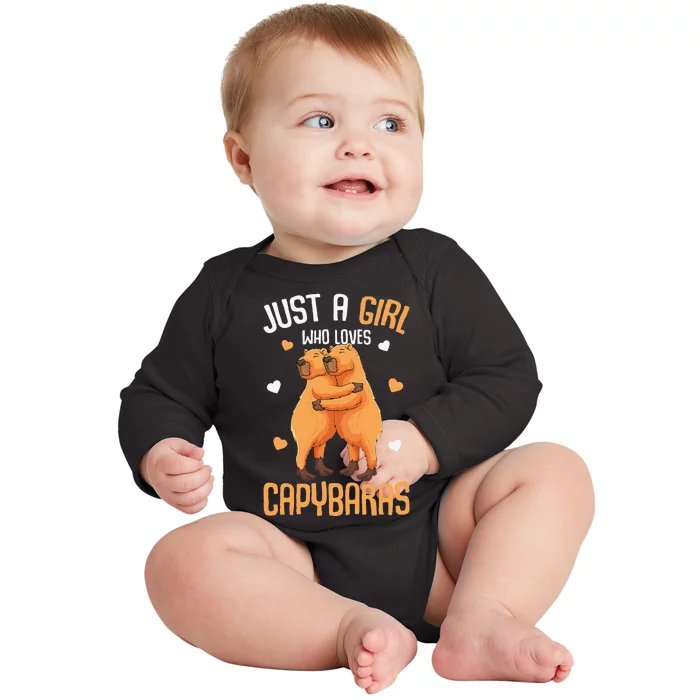 funny Capybara Just A  Who Loves Capybaras Baby Long Sleeve Bodysuit