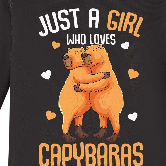 funny Capybara Just A  Who Loves Capybaras Baby Long Sleeve Bodysuit