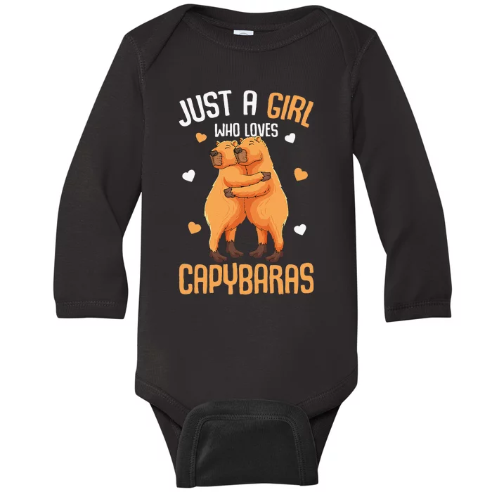 funny Capybara Just A  Who Loves Capybaras Baby Long Sleeve Bodysuit