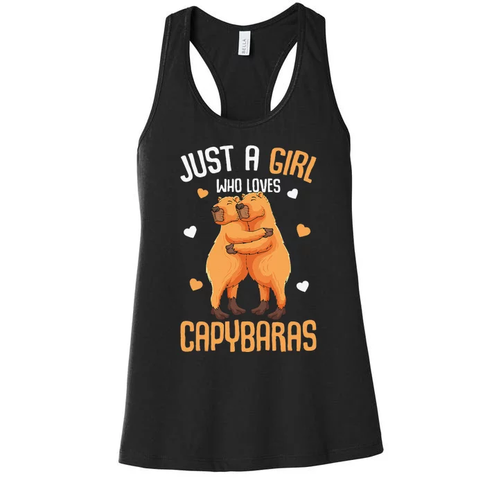 funny Capybara Just A  Who Loves Capybaras Women's Racerback Tank