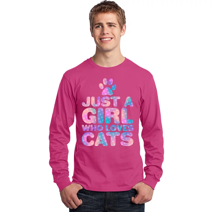 Funny Cute Just A Girl Who Loves Cats Long Sleeve Shirt