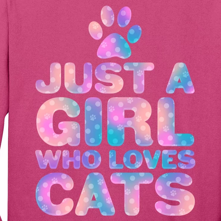 Funny Cute Just A Girl Who Loves Cats Long Sleeve Shirt