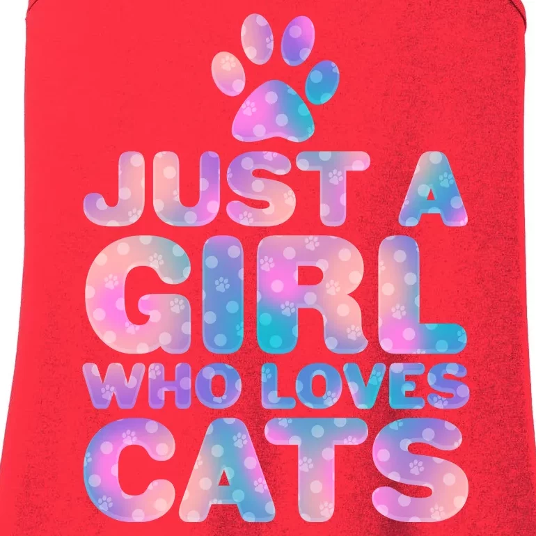 Funny Cute Just A Girl Who Loves Cats Ladies Essential Tank