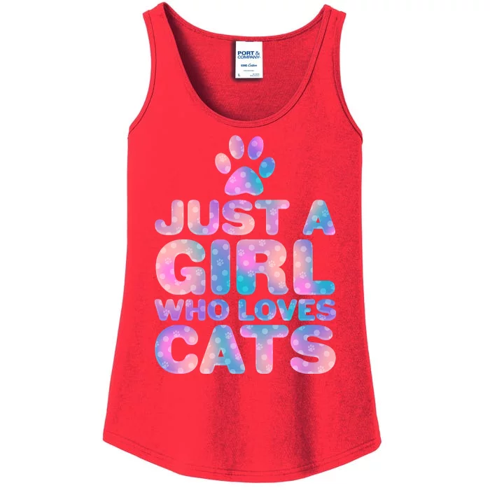 Funny Cute Just A Girl Who Loves Cats Ladies Essential Tank