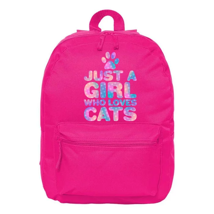 Funny Cute Just A Girl Who Loves Cats 16 in Basic Backpack