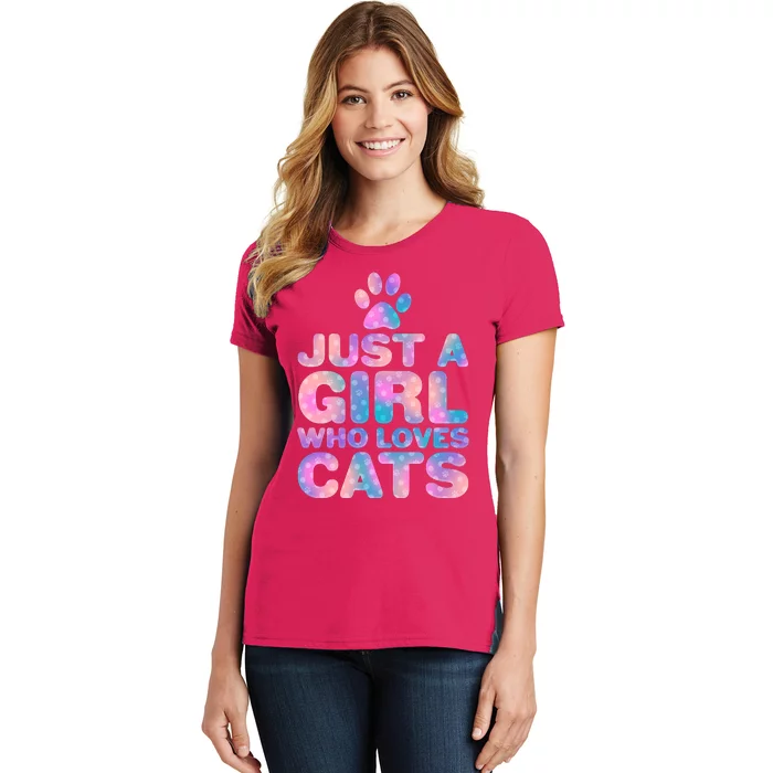 Funny Cute Just A Girl Who Loves Cats Women's T-Shirt