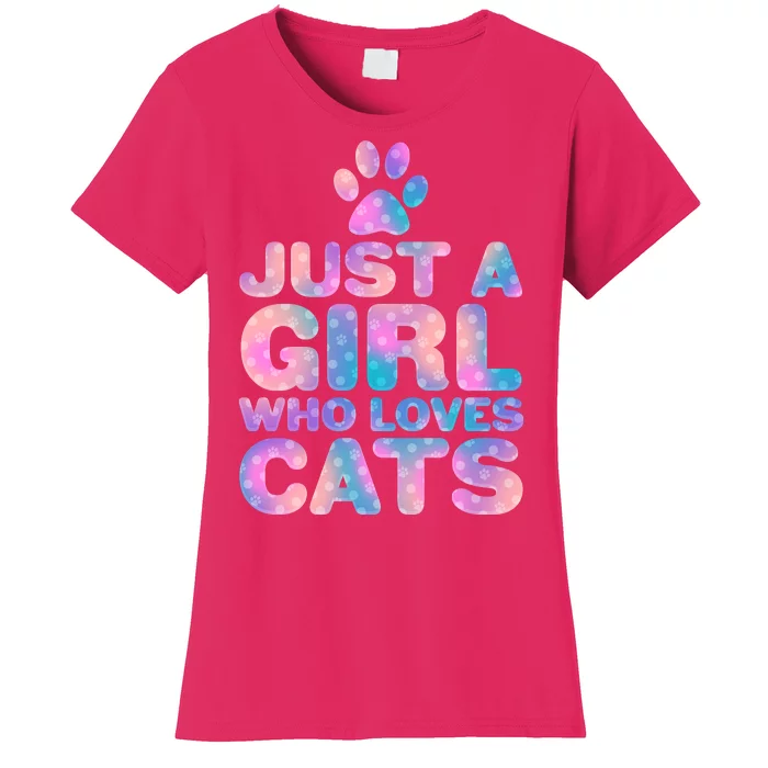 Funny Cute Just A Girl Who Loves Cats Women's T-Shirt