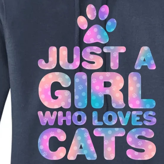 Funny Cute Just A Girl Who Loves Cats Women's Pullover Hoodie