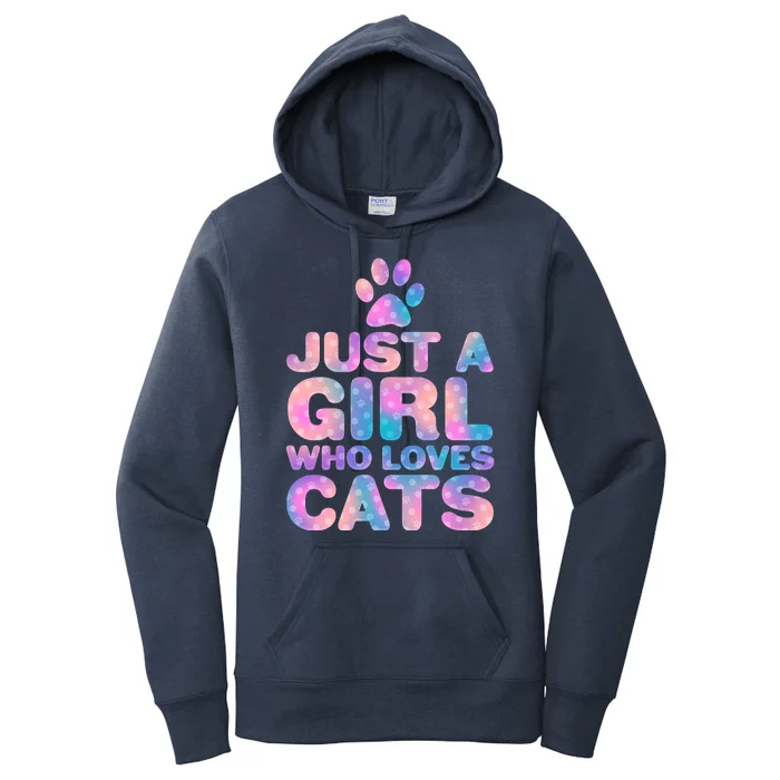 Funny Cute Just A Girl Who Loves Cats Women's Pullover Hoodie