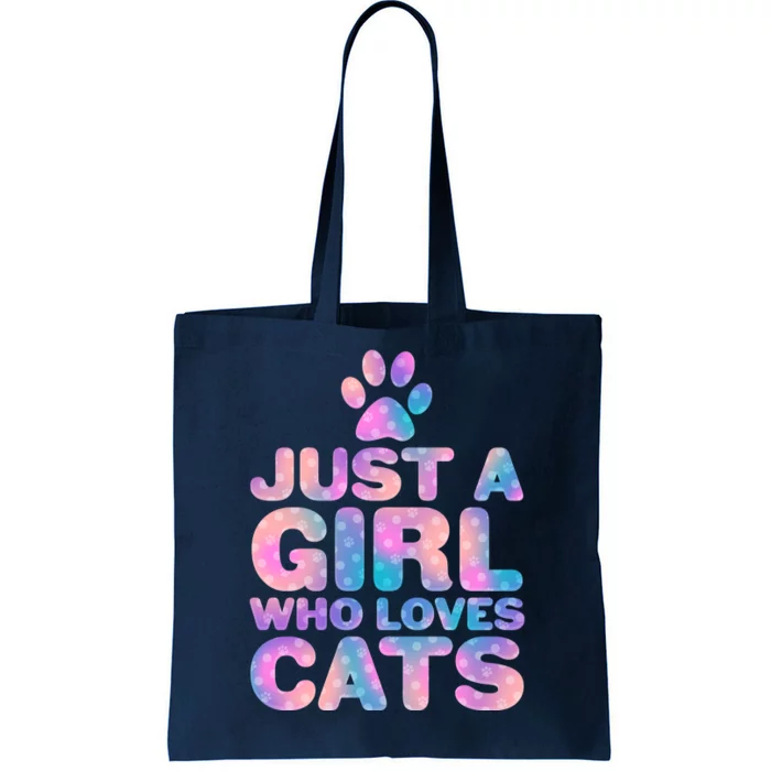 Funny Cute Just A Girl Who Loves Cats Tote Bag