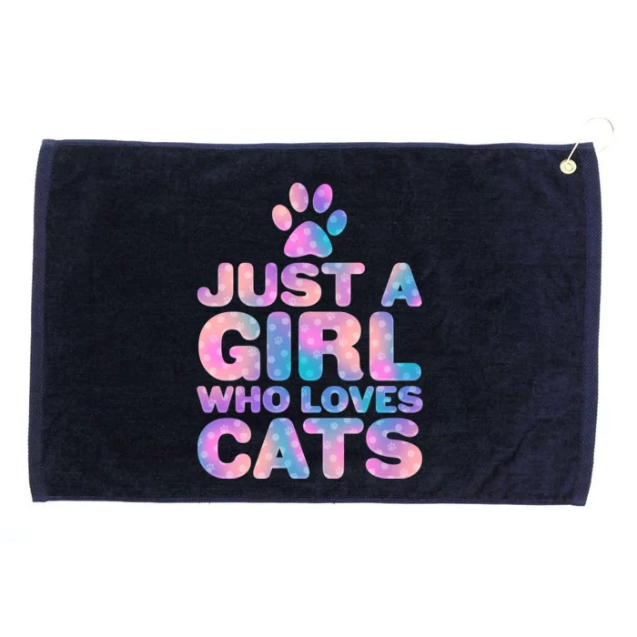 Funny Cute Just A Girl Who Loves Cats Grommeted Golf Towel